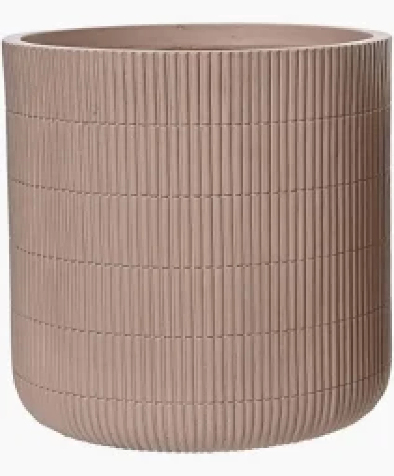 Fiberclay bloempot met ribbelstructuur