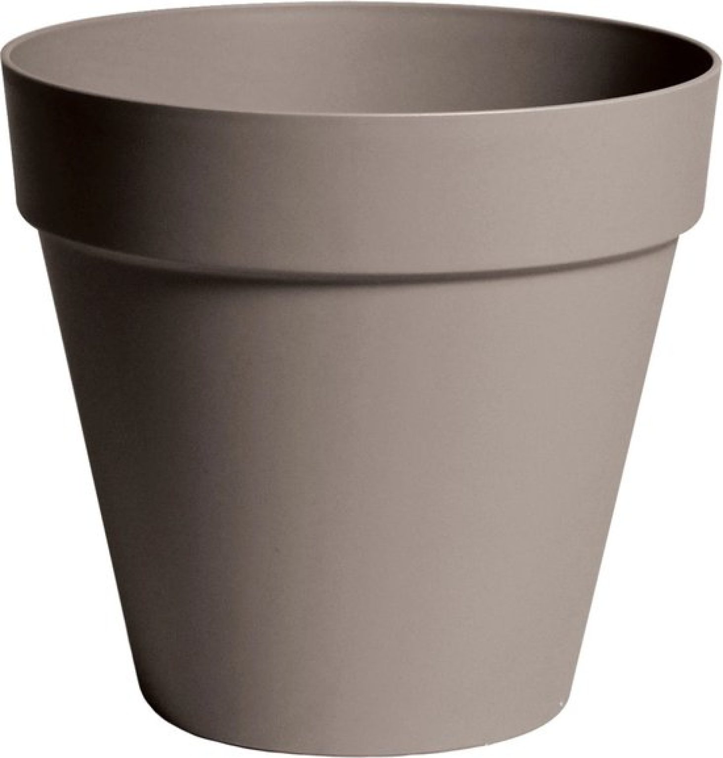 Taupe kunststof bloempot