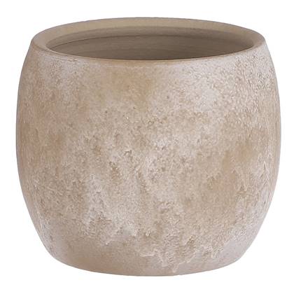 Mica Decorations Bloempot - creme - mat - keramiek - 14 x 12 cm
