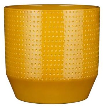 Mica Decorations Nola Bloempot - 27x27x25 cm - Keramiek - Geel