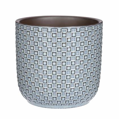 Mica Decorations Plantenpot - keramiek - blauw - D17 x H16 cm