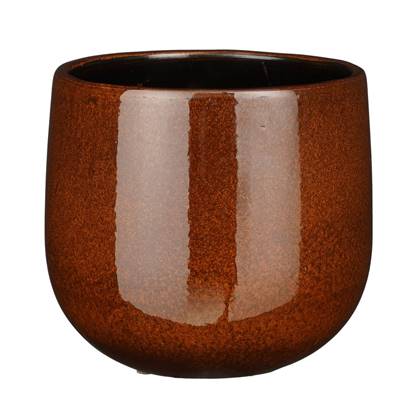 Mica Decorations Plantenpot - keramiek - bruin - D18|H16 cm