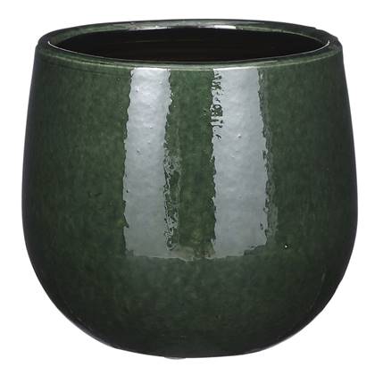 Mica Decorations Plantenpot - keramiek - groen glans - D14|H12 cm