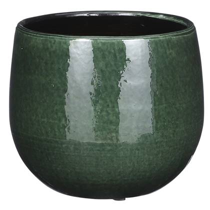 Mica Decorations Plantenpot - keramiek - groen glans - D16|H14 cm
