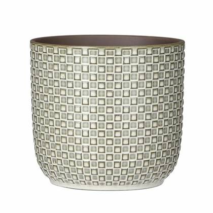Mica Decorations Plantenpot - keramiek - wit - D17 x H16 cm