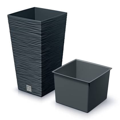 Prosperplast Plantenpot Furu - kunststof - antraciet - 24 x 45 cm