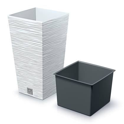 Prosperplast Plantenpot Furu - kunststof - wit - 20 x 38 cm