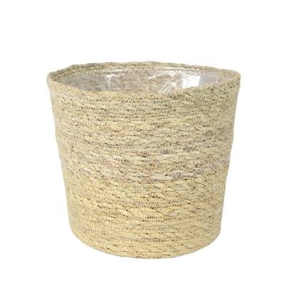 Ter Steege Plantenpot - beige - gevlochten zeegras - 30 x 26 cm