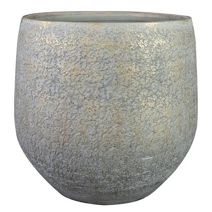 Ter Steege Plantenpot - zilvergrijs - glans - keramiek -D36xH33cm