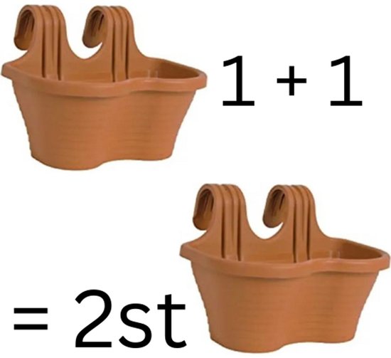 Set van 2 Terracotta Hangende Balkonbakken - Kunststof