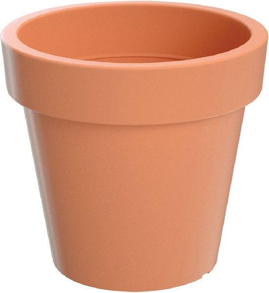 Kunststof plantenpot 25 cm terracotta - binnen & buiten