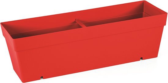 Set van 2 elegante rode plantenbakken 52x17 cm met drainage