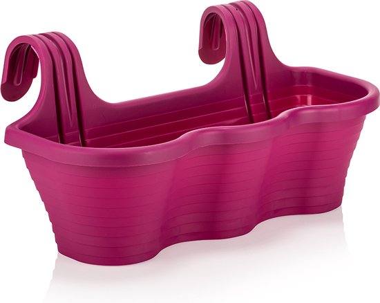 Balkonbak 2 stuks Fuchsia 10L Plantenbak met Haken