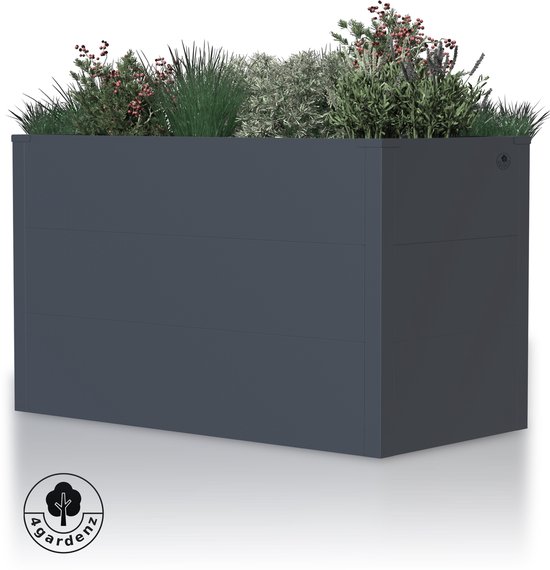 4gardenz Stalen Plantenbak Buiten 100x50x60 cm Antraciet