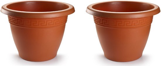 Set van 5 terracotta plantenpotten Ø40 cm kunststof