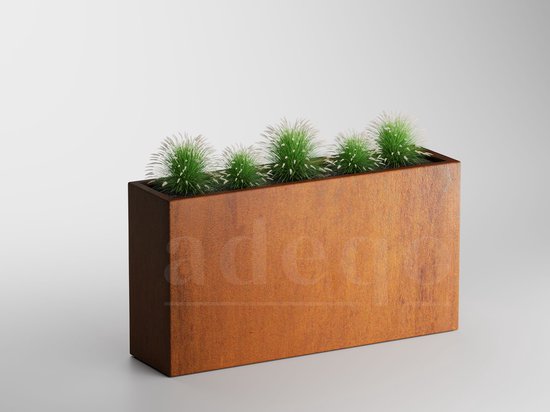 Adeqo Cortenstaal rechthoekige bloembak 150x40x80 cm