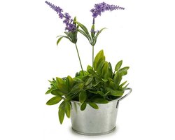 Zinken plantenpot zilver Ø12×H17 cm (teil)