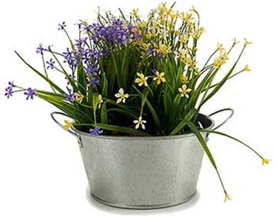 Zinken plantenpot zilver Ø20 x H15 cm