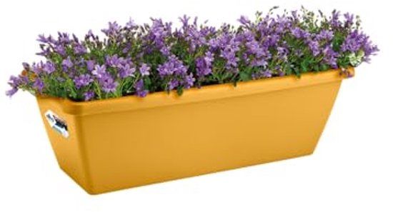 Balkonbak 70 cm met waterreservoir - honinggeel