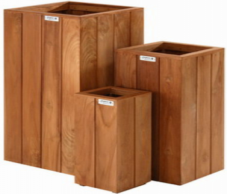Hardhouten plantenbak Bangkirai 40x40x90 cm