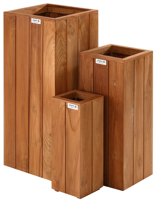 Bangkirai hardhouten plantenbak 70 cm hoog