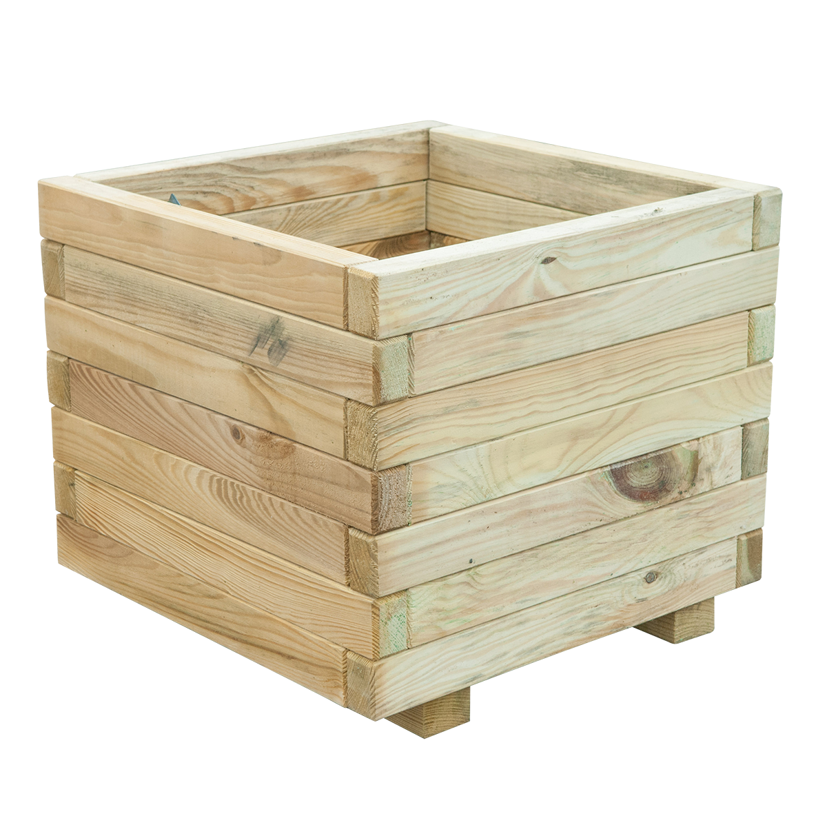 Houten vierkante plantenbak grenen 40x35x40 cm