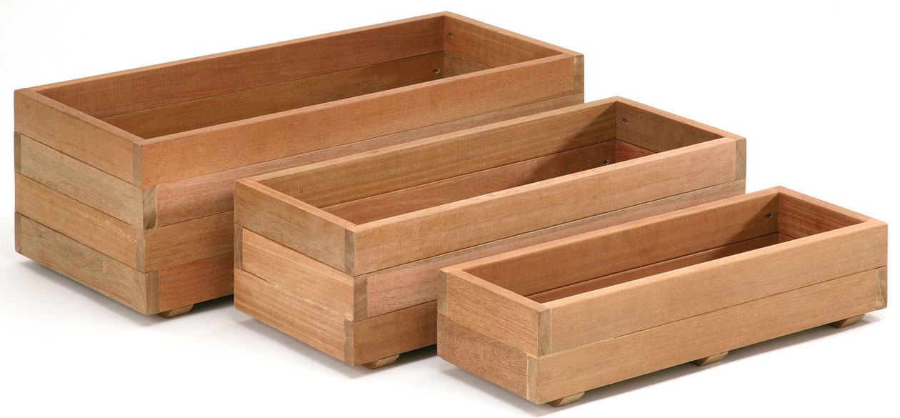 Hardhouten plantenbak Bangkirai rechthoek 80 cm