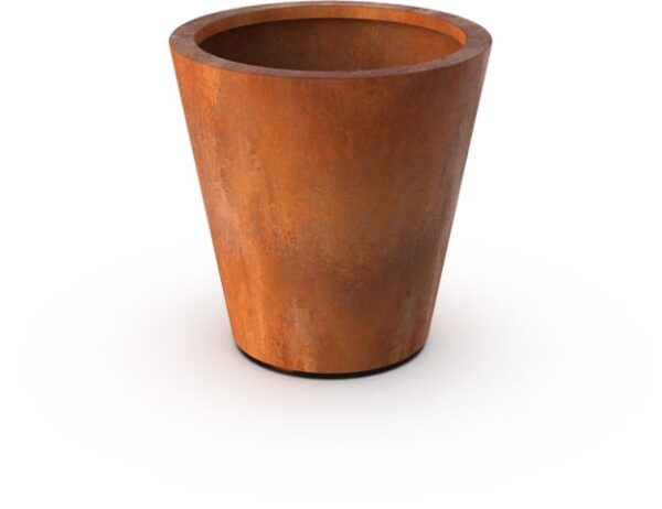 Ronde cortenstalen bloembak met bodem 100x100 cm
