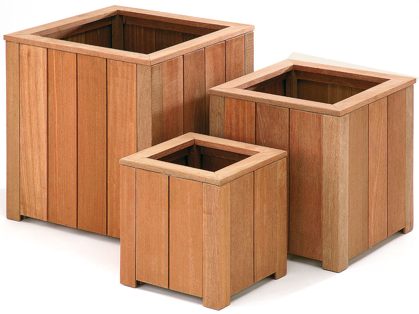 Vierkante Bangkirai Bloembak 40x40 cm - Hardhout