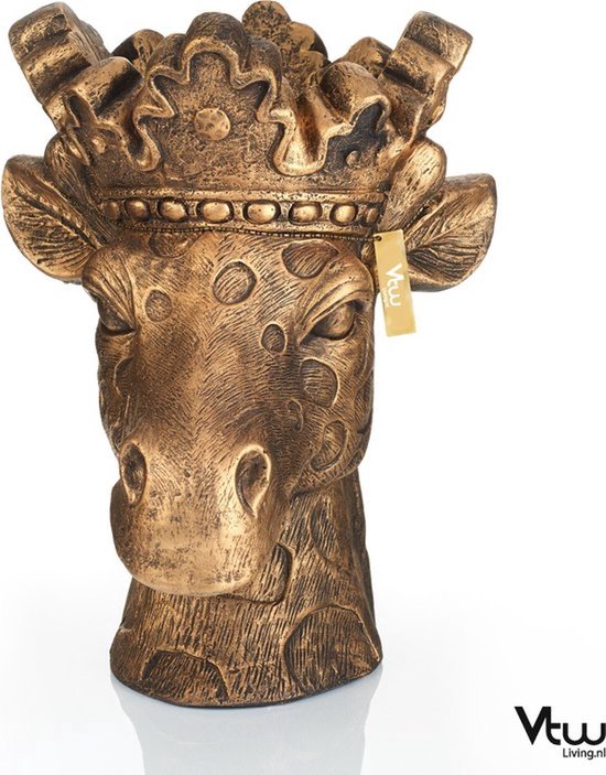 Giraffe bloempot 43 cm - Goud/Brons, binnen & buiten