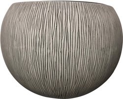 Bloempot rond Fiberstone betonlook 40 cm - Grijs