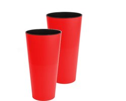 Tubus Slim Buitenbloempot 15 cm Koraalrood - Set 2