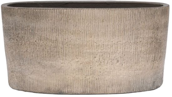 Ovale Bloempot Miami 37x14x20 cm - Grijs-Bruin