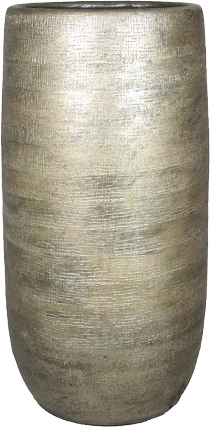 Stijlvolle hoge bloempot Mira Ø29 x H60 cm - goud