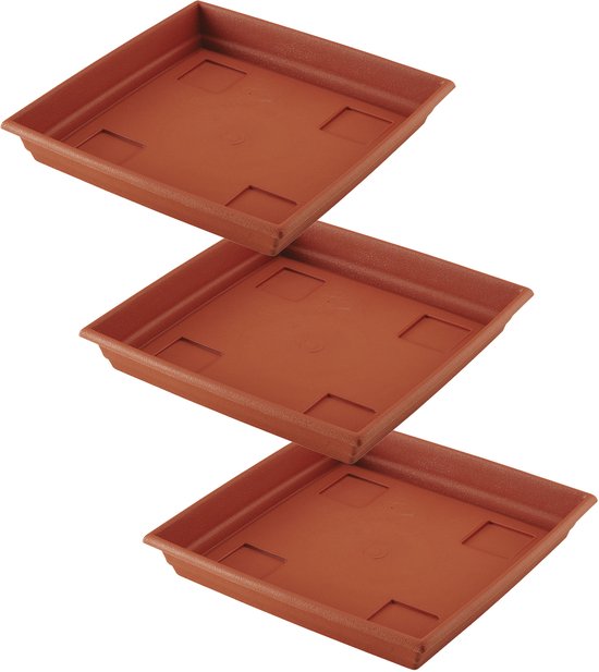 Set van 3 Terracotta Onderschalen voor Bloempotten 31 cm