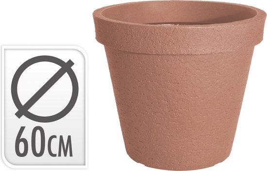 Ronde bloempot Stonelook terracotta Ø60×H52 cm