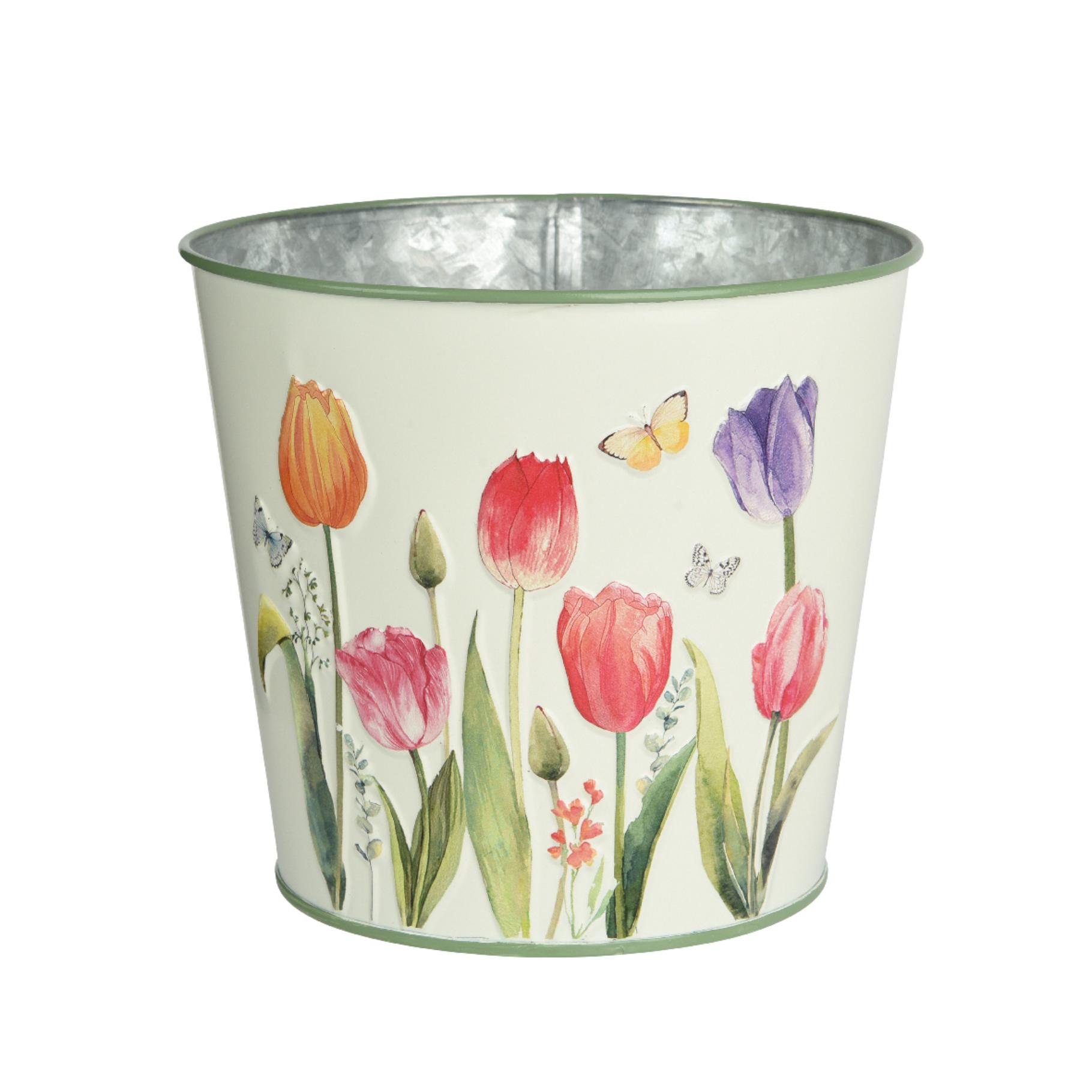 Zinken bloempot buiten Ø13 cm - H 11,5 cm