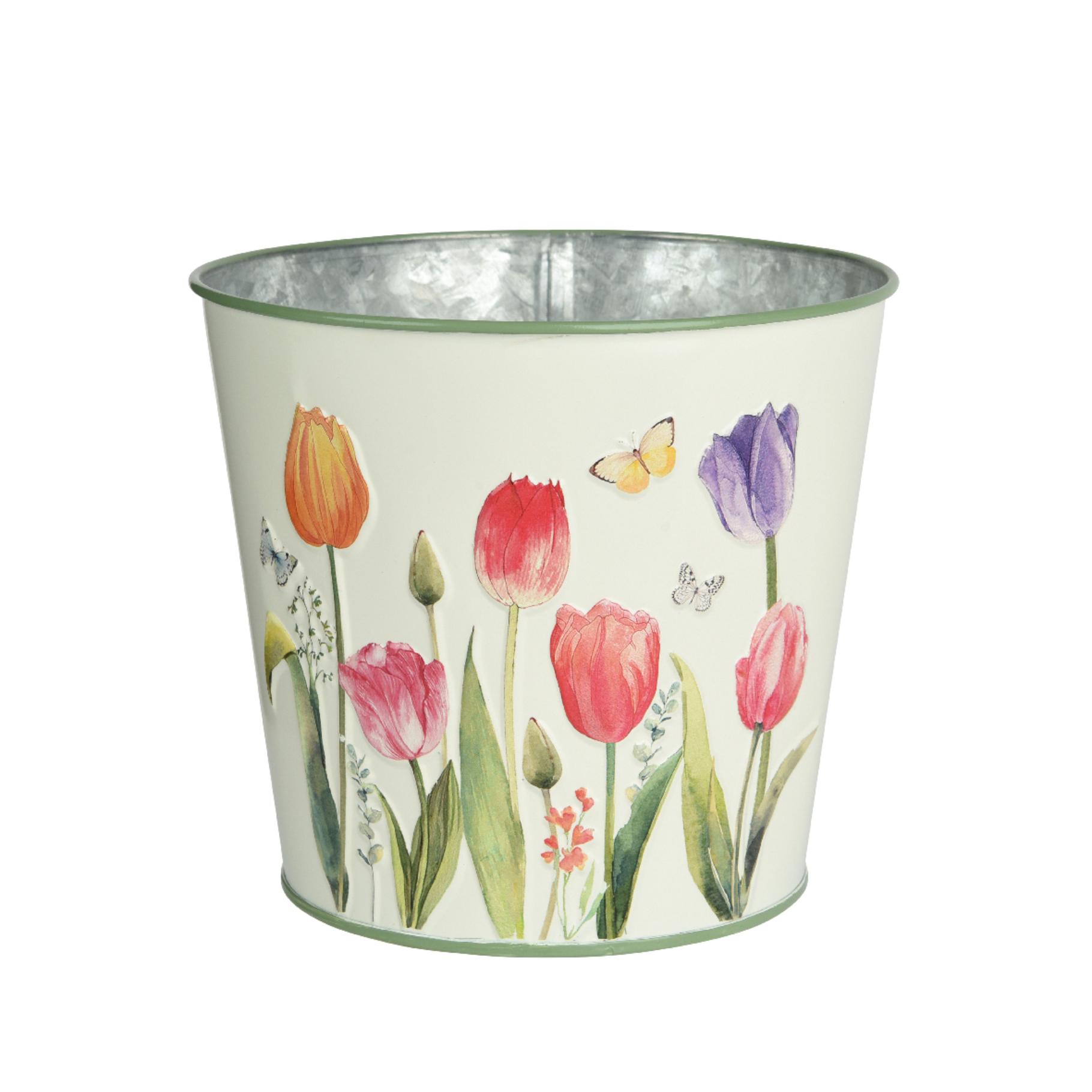 Zinken bloempot voor buiten Ø15 cm, H13,5 cm