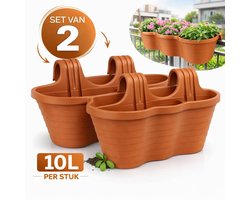 Camellia Hangende Balkonbak Set van 2 - 10L Terracotta