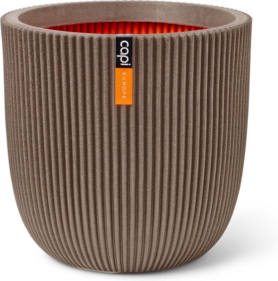 Capi Europe Bloempot Groove Bol 35×34 cm Warm Taupe