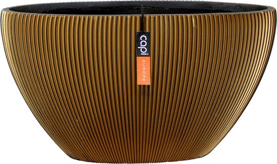 Capi Europe Groove bloempot ovaal zwart/goud 59x14x34 cm