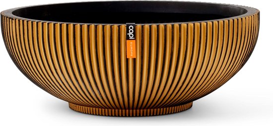 Capi Bloempot Schaal Groove 40x15 cm Zwart & Goud Binnen