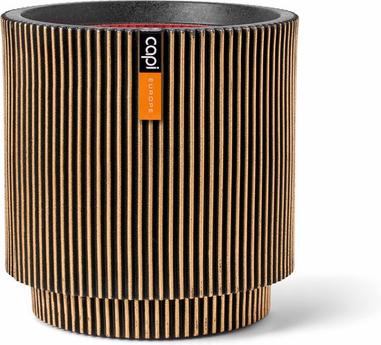 Capi Vaas Cilinder Groove 35x38 cm - Goud, Binnen/Buiten