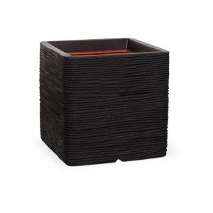 Capi Nature Rib vierkante plantenbak 31 cm zwart