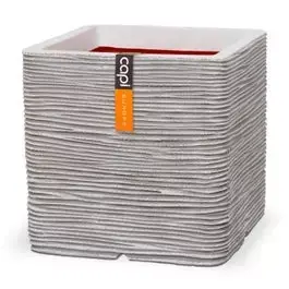 Capi pot vierkant rib - 50 cm ivoor