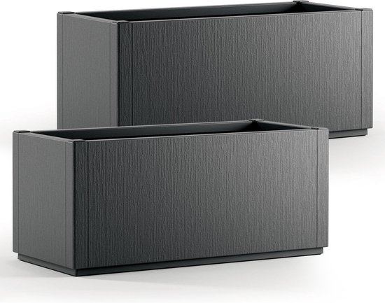 Casaria Plantenbak Set van 2 80L Antraciet - Vorstbestendig