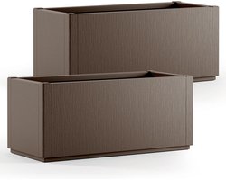 Plantenbak Set van 2 80L Bruin - Vorstbestendig