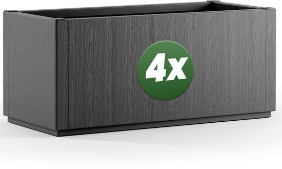 Casaria Plantenbak Set 4x 80L Antraciet - Vorstbestendig