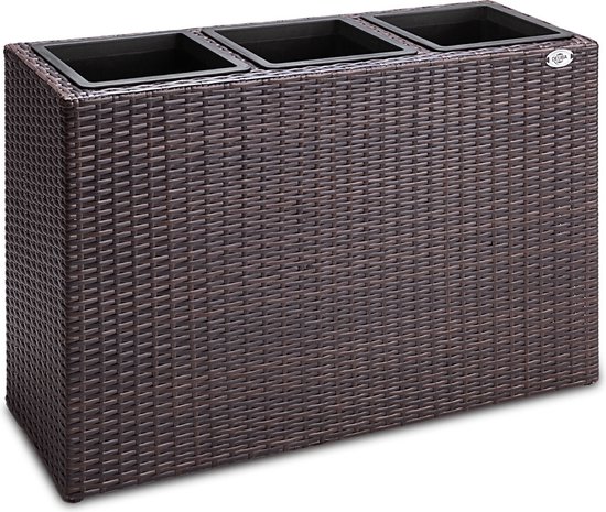 Casaria Staande Plantenbak 83x30,5x60 cm Bruin met afvoer