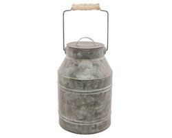 Chaks Melkbus Plantenpot Zink Grijs 9x22 cm - Binnen/Buiten